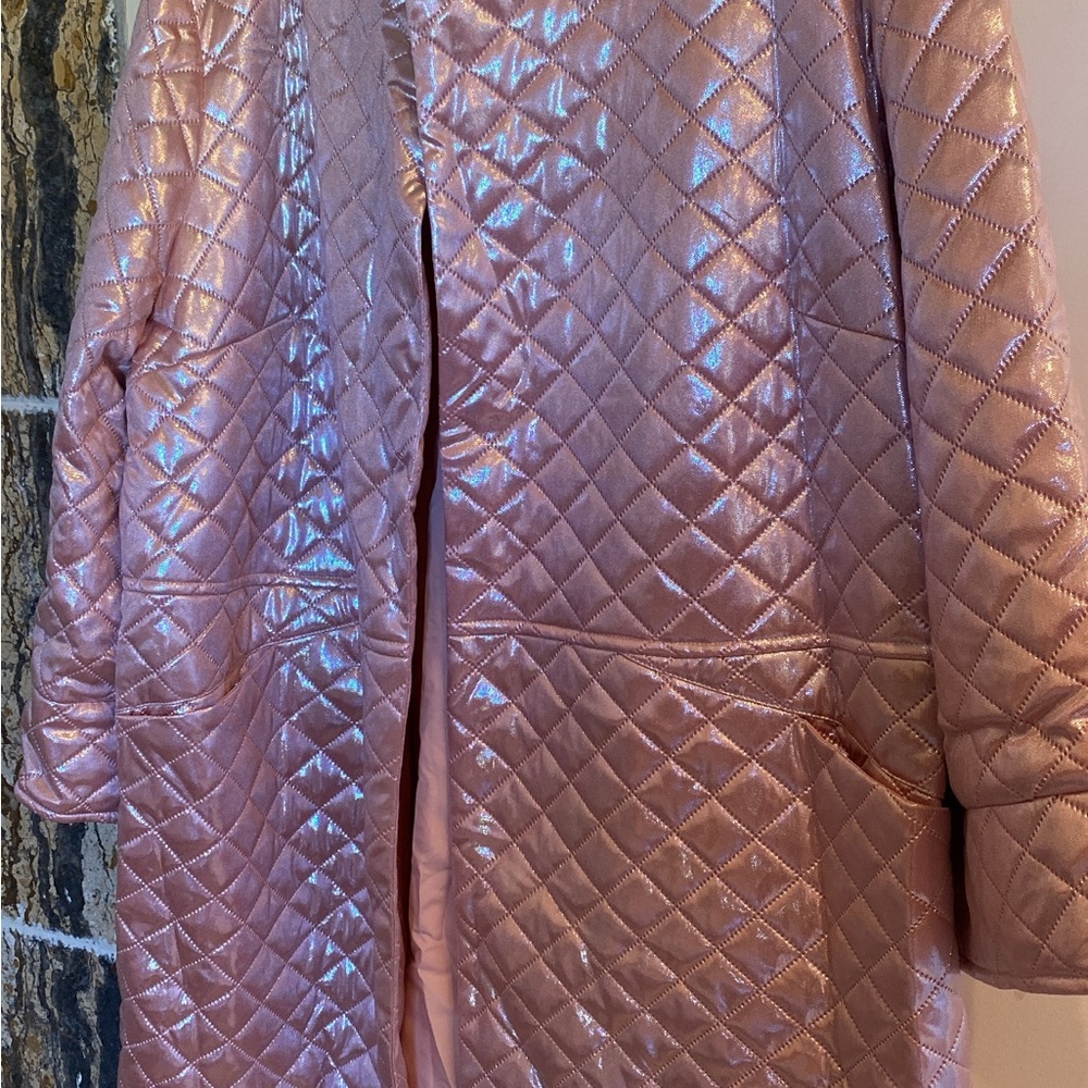 Eva Franco Shiny Pink Overcoat - Picture 5 of 9